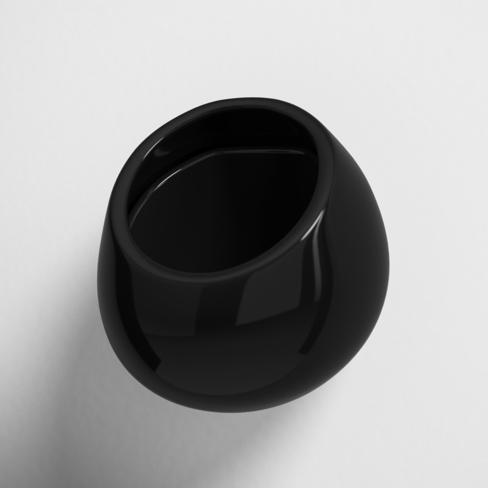 Hilaria 6" Ceramic Wall Planter, 3.5'' H x 4'' W x 5" D, Glossy Black