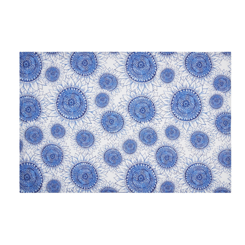 Blue Harvest Sunflower Design Dishtowel