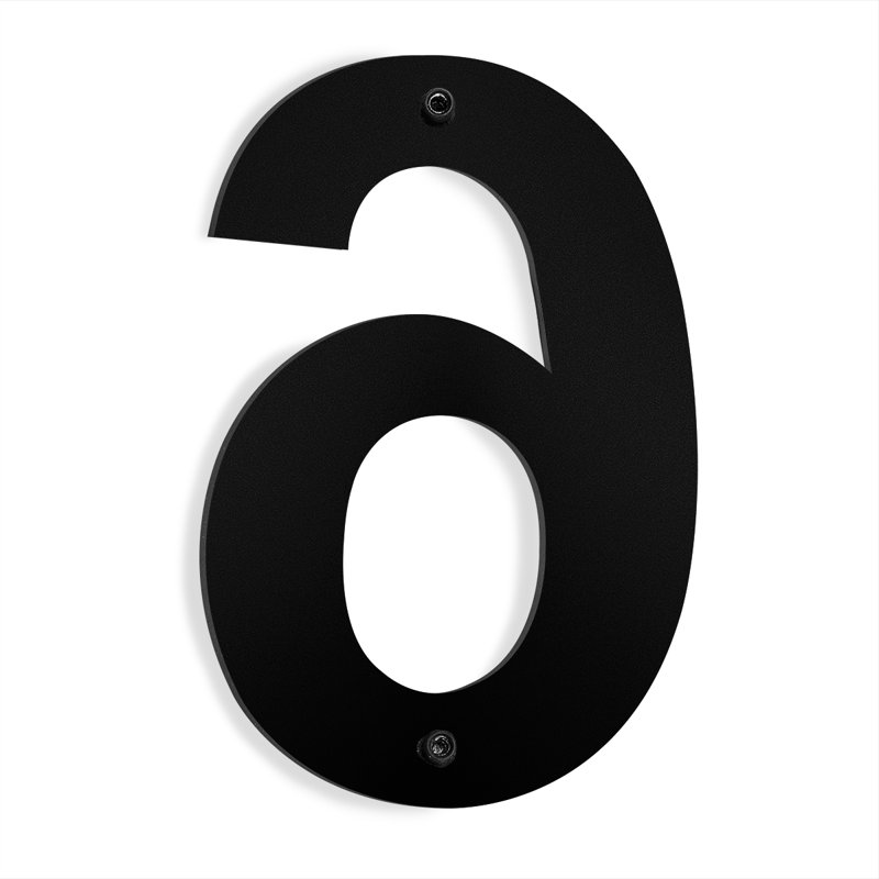 Matte Black Stainless Steel House Number 6"