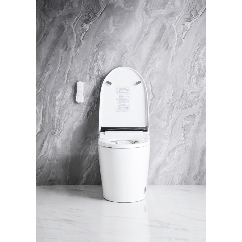Smart Toilet With Auto Open/Close Lid, Bidet, Warm Air Dryer - Bathroom Luxury Addition Heated Foot Sensor Element