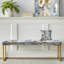 Banc floral rembourré or-135458607