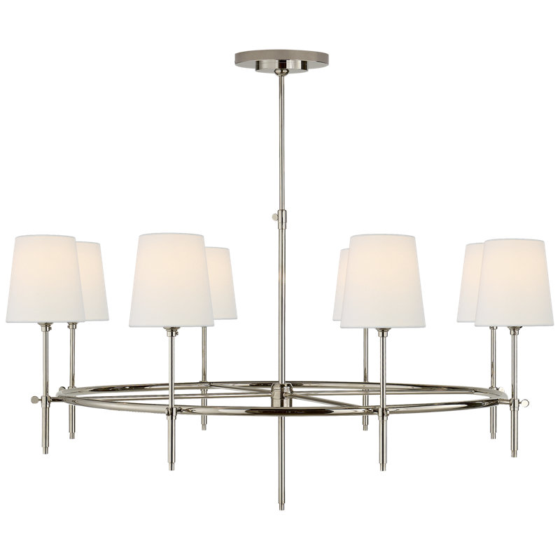 Thomas O'Brien Bryant Large Ring Chandelier, Fabric, Bronze