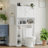 Over-The-Toilet Storage Cabinet With Adjustable Shelf, Bathroom Space Saver With Double Doors And Open Shelves, Freestanding Toilet Organizer Rack For Bathroom Storage – White