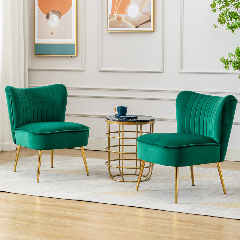 Allyna Velvet Accent Chair, Green