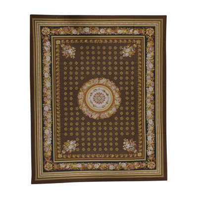 Wool Oriental Area Rug in Brown