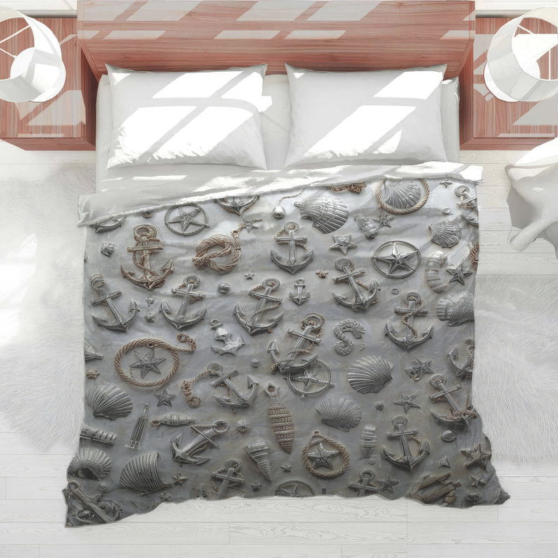 Nautical Anchors Shells Comforter, Queen