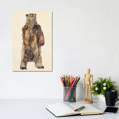 Brown Bear Stare I by Melissa Wang - Wrapped Canvas Painting