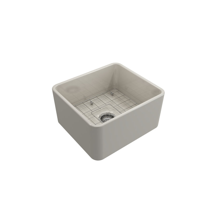 Évier de cuisine de ferme avec accessoires L 20 po x l 10 po, Biscuit