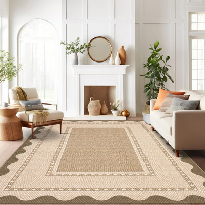 Rectangle Geometric Washable Area Rug