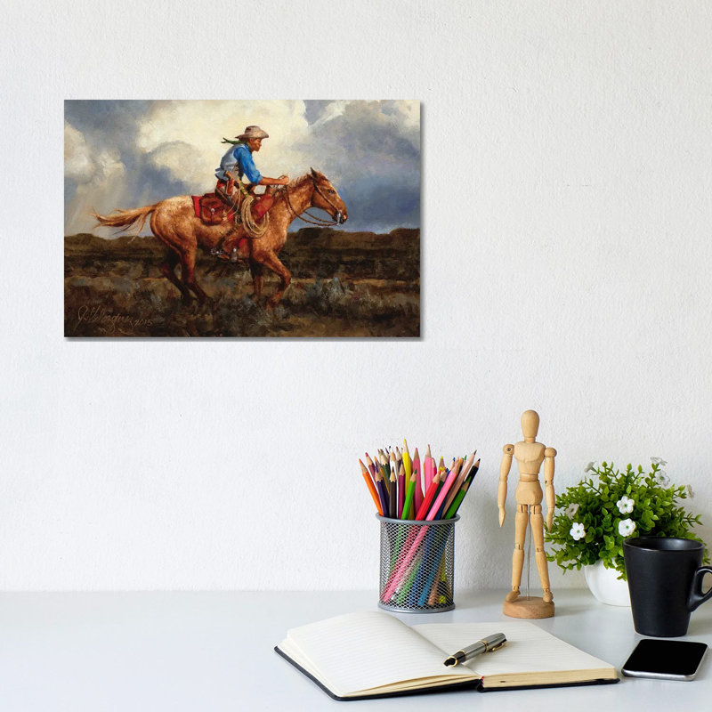 Racing The Storm by Joe Velazquez - Wrapped Canvas Painting, 20.32 cm H x 30.48 cm W