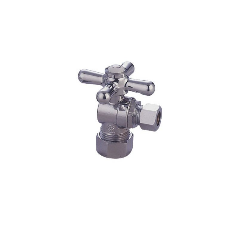 Accents Decorative Quarter Turn Valves with Cross Handles, Polished Chrome