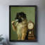 Art encadré noir, chien noir rétro, brossage des dents, art humoristique rétro, impressions encadrées-137254037