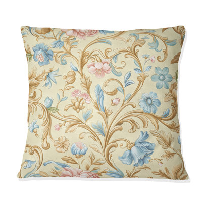 Vintage Floral Paradise II - Floral Throw Pillow