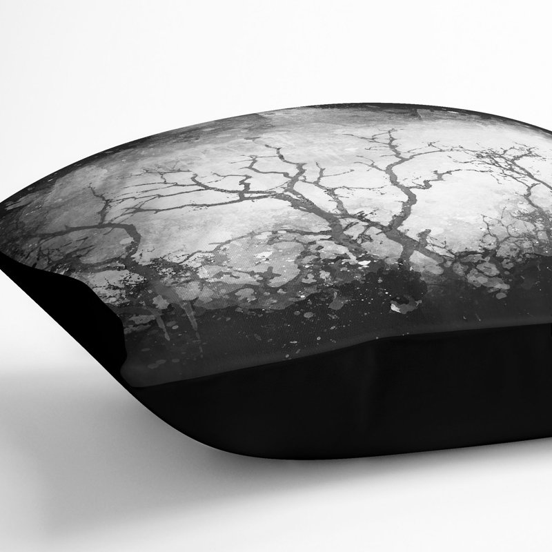 Square Throw Cushion, 40cm H x 40cm W x 15cm D, Black
