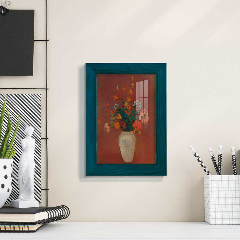 Bouquet dans un vase chinois, toile de qualité supérieure, prête à être accrochée, L 4 po x H 6 po x P 1 po