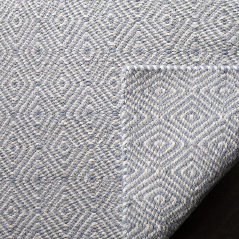 Tapis en laine / coton à tissage plat Bursaite en argent / ivoire, Rectangle 9 pi x 12 pi
