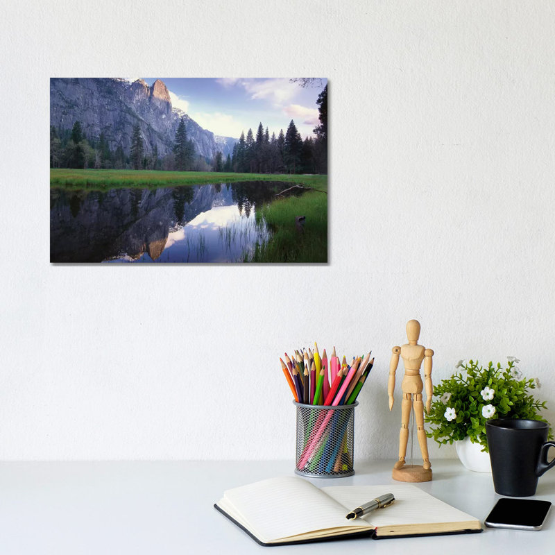 Sentinel Rock, Reflected In Water, Yosemite National Park, California by Tim Fitzharris - Wrapped Canvas Gallery-Wrapped Canvas Giclée