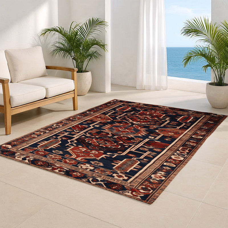 Tapis turc intérieur et extérieur noir, Rectangulaire 8 pi x 10 pi