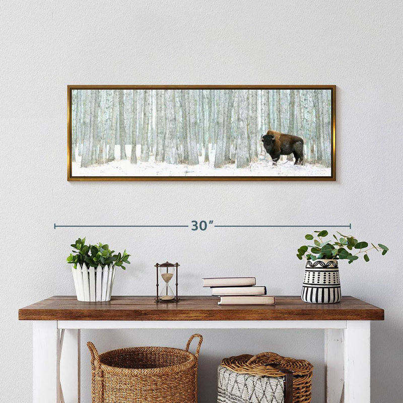 Alberta Winter, Cadre flottant doré, 28 po x 10 po