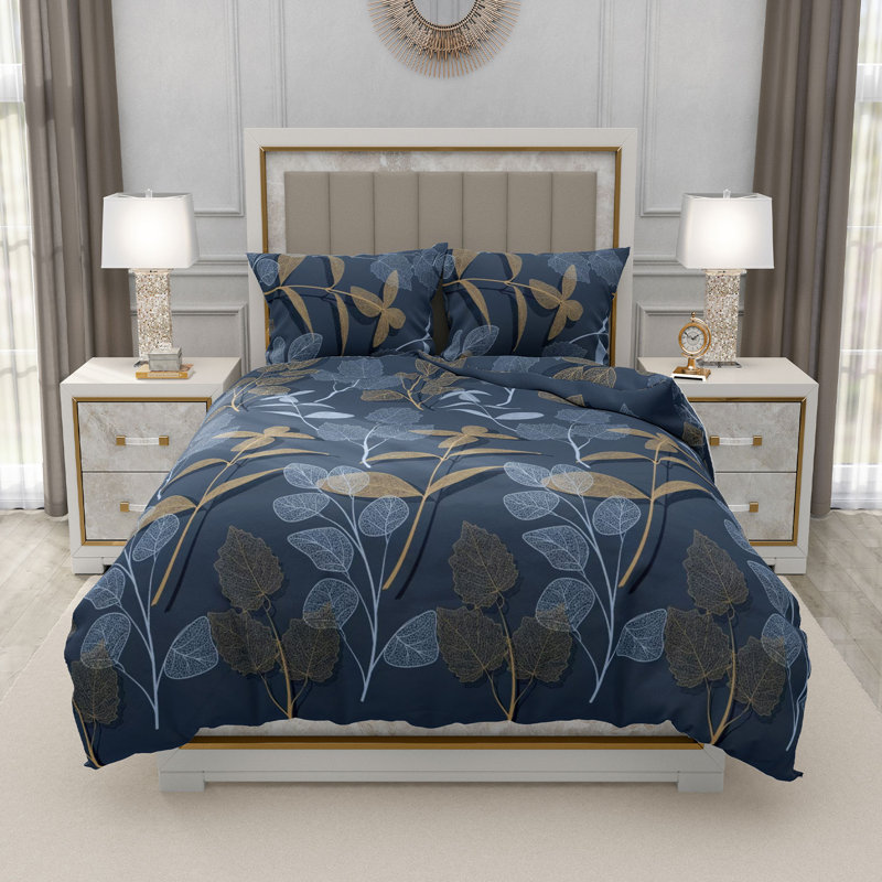Trendy Complete Bedding Set 4 Piece Duvet Cover Fitted Sheet with Matching Pillow Cases 100% Microfibre Material