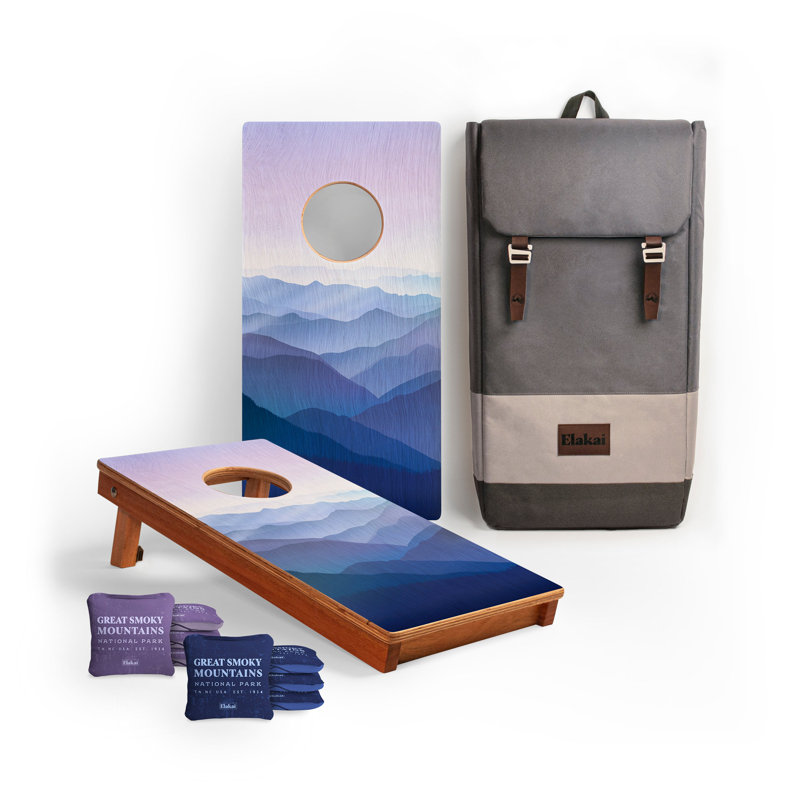 Ensemble de planches de cornhole en acajou 1 pi x 2 pi Parc national des Smoky Mountains