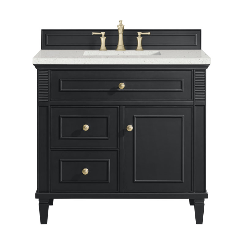 Lorelai 36'' W Single Vanity, Black Onyx, Lime Delight, 8" Widespread