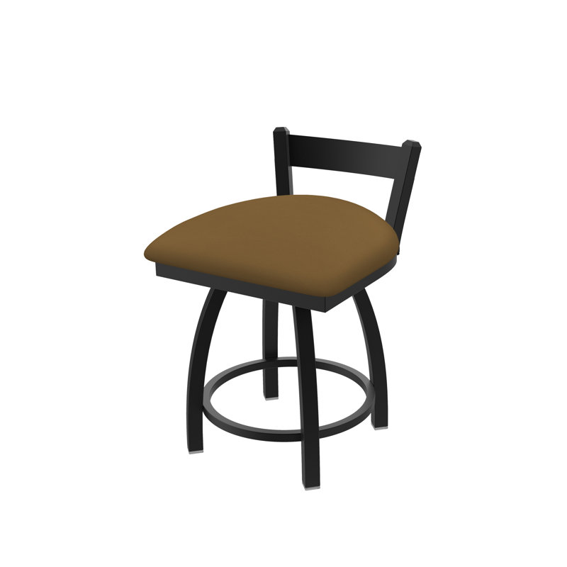 Tabouret de coiffeuse à dossier bas 18 po Catalina, Vinyle - Canter, Noir froissé