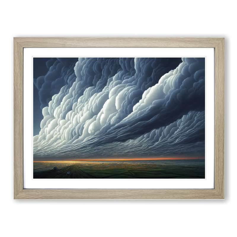 XH1022-8352X Stormy Cloud View Vol.4 - Single Picture Frame Print, 25cm H x 34cm W x 2cm D, Oak Framed