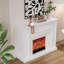 Beige Solid Wood Electric Fireplace-87337480