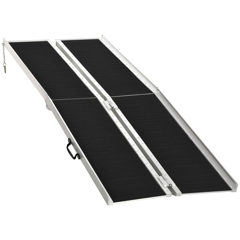 Rampe portative pour fauteuil roulant de 8 pi, rampe pliante en aluminium pour personnes à mobilité réduite, capacité de charge de 594 lb
