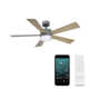 Wynd 5 - Blade Outdoor /Indoor Smart Ceiling Fan with Remote Control and LED Light Kit Included, Works With Alexa and iOS or Android App