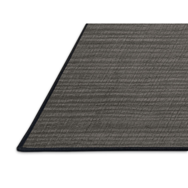 Tapis noir uni lavable à la machine, Rectangle 6 pi x 9 pi