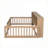 Twin XL Size Pine Wood Platform Bed with Storage Cabinets &amp; USB Ports, Brown – No Box Spring Needed-735897537