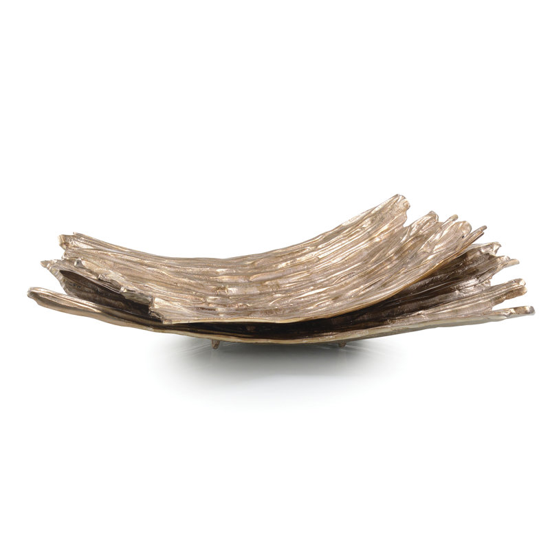 Set Of Two Rippled Chargers In Gold