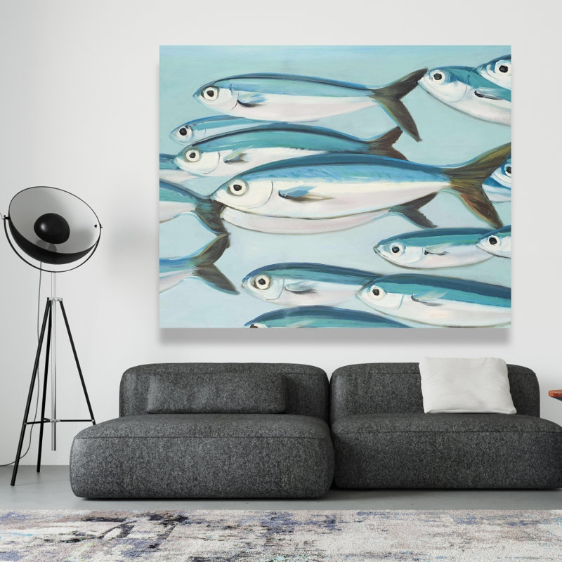 Petits poissons de Caesio Caerulaurea - Toile aquatique pour salle de bain