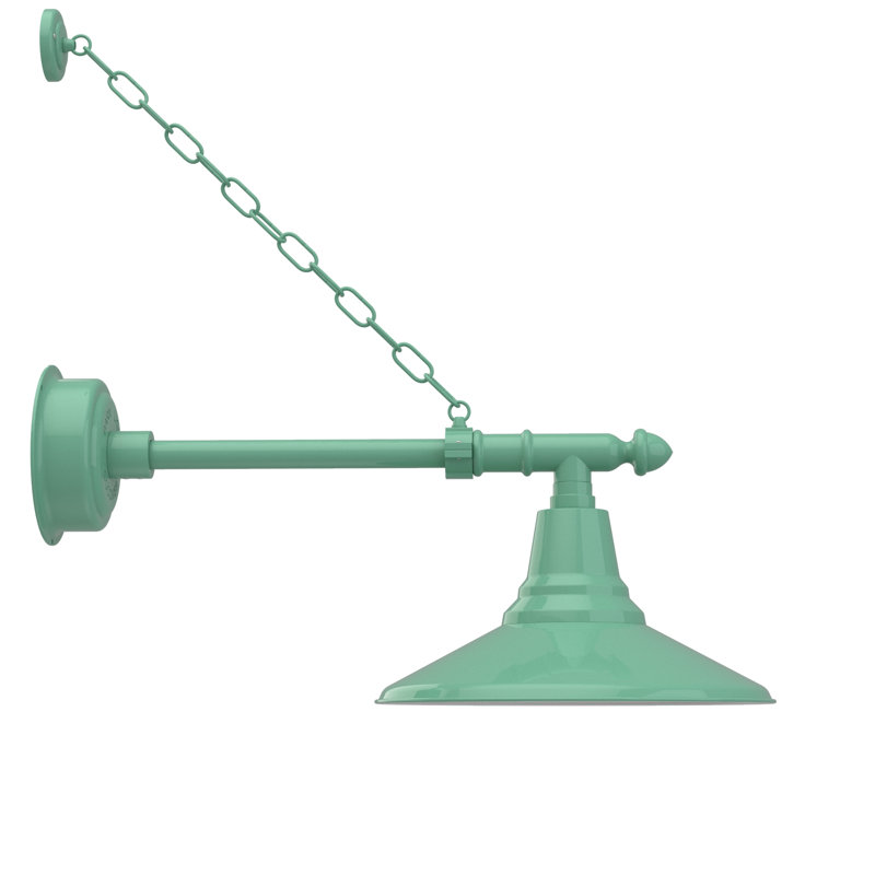 Luminaire de grange d'extérieur à DEL intégré H 15,875 po Albali, H 11 po x l 14 po x P 28 po, Noir