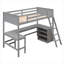 Lit mezzanine simple avec tablettes et bureau, lit mezzanine en bois avec bureau-106845167