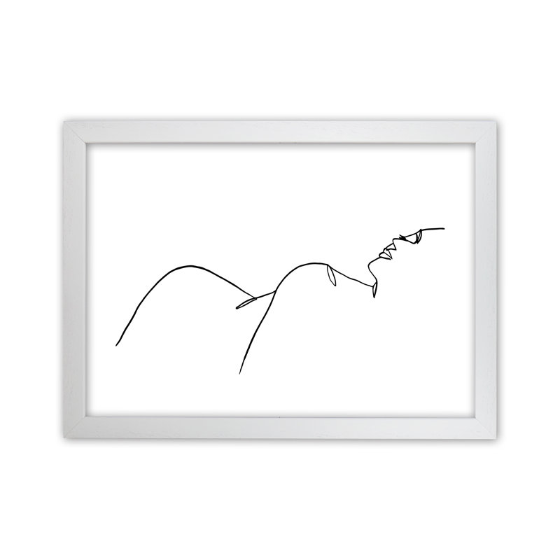Female Lying One Side - Print, White Frame, 34cm H x 46cm W x 3cm D