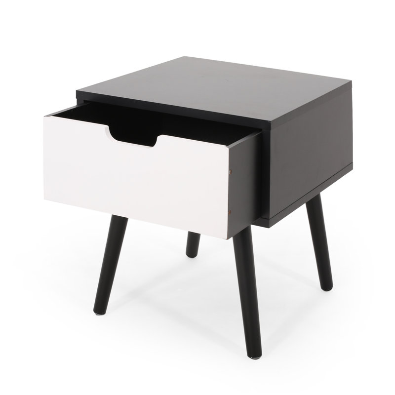 Liza End Table with Storage, Black