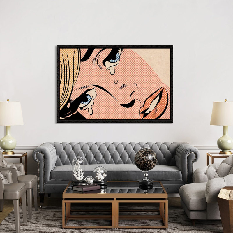 Crying Woman III by Joseph McDermott - Print on Canvas, 152.5 cm H x 101.5 cm W, Black Framed