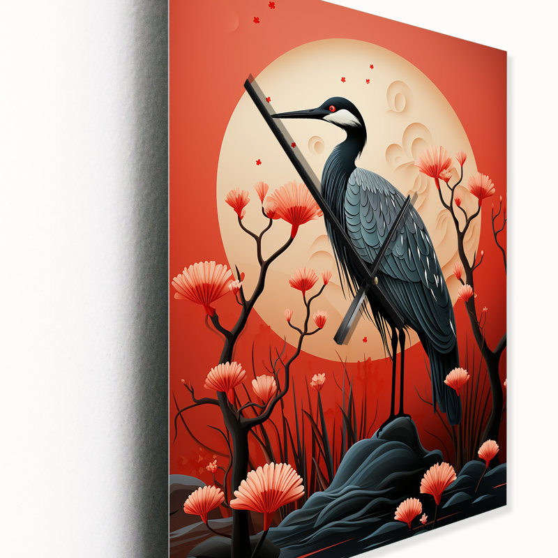 Adlay - Horloge murale moderne Heron, Moyen