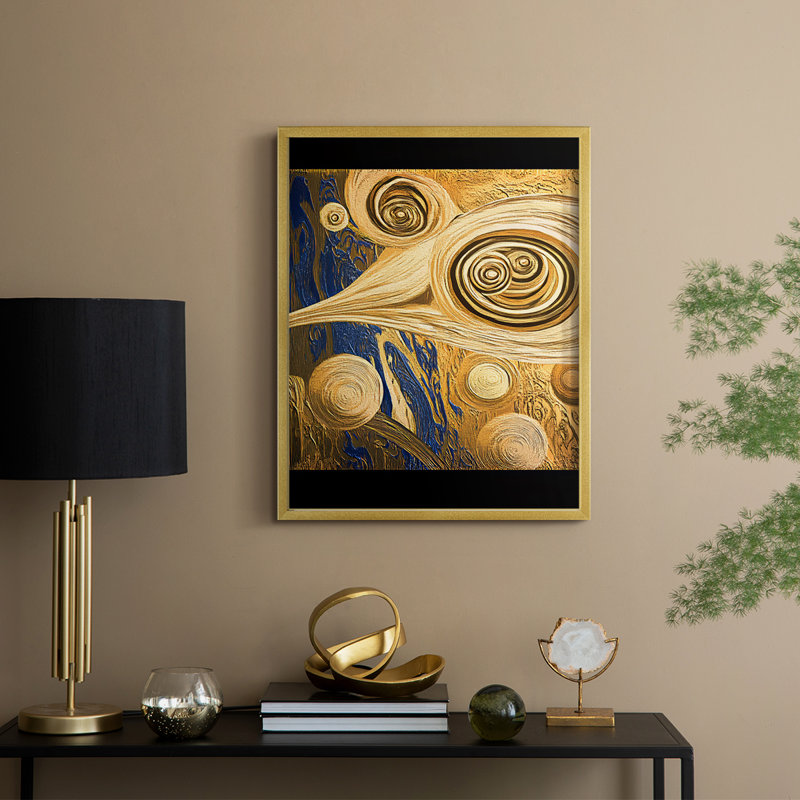 «Abstract Abstract», reproduction encadrée - prêt à accrocher, H 10 po x l 8 po, Or
