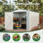 Metal Outdoor Storage Shed 8X6 Ft, Suitable For Pet House, - Rust Treatment, No Professional Tools Needed Assembly Shed, Temporary Workspace, Deformation, Fashionable Look-123398710