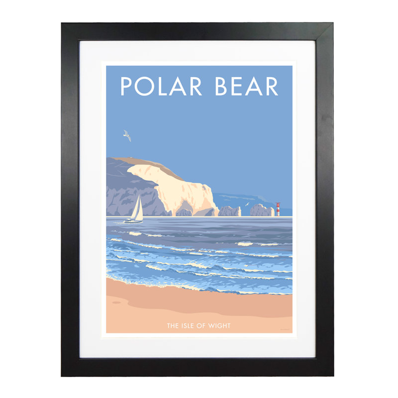Isle of Wight Polar Bear 1 Piece Wall Art, 43.5cm H x 33.5cm W x 2.2cm D, Black