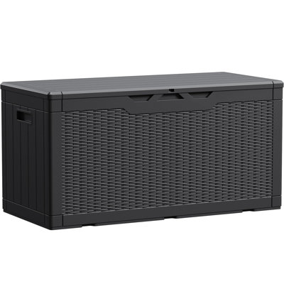 Waterproof Large Resin Deck Box Outdoor Indoor Lockable Storage Container For Patio Furniture Cushions Garden Tools by LGHM
