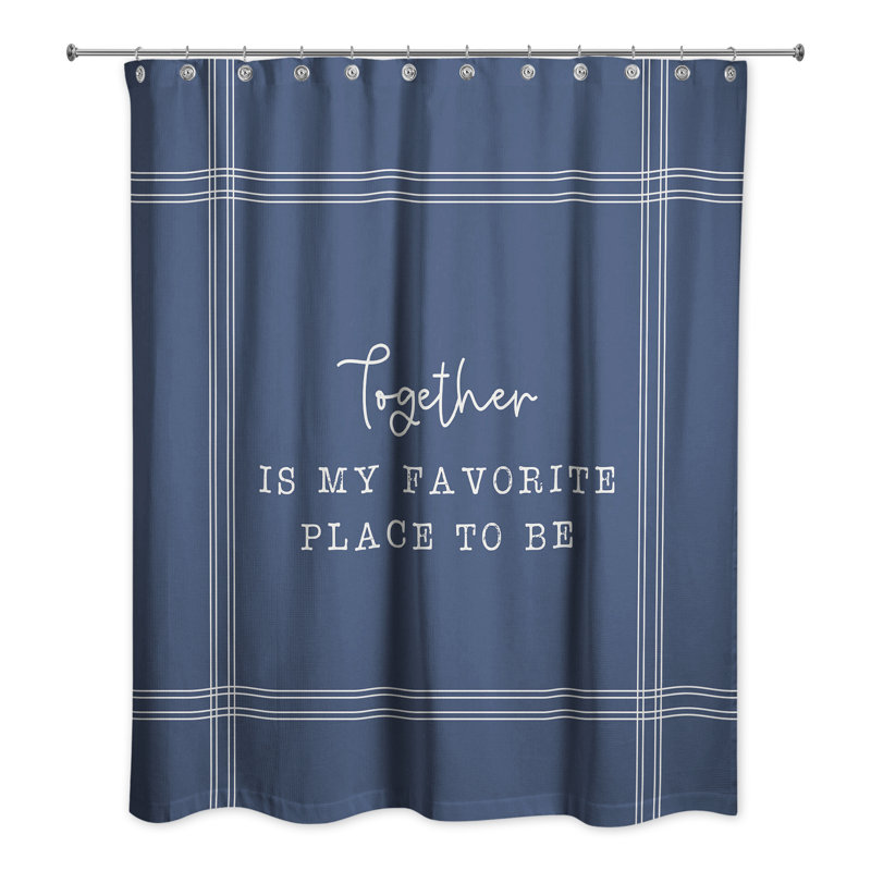 Rideau de douche simple Perine, Bleu marine