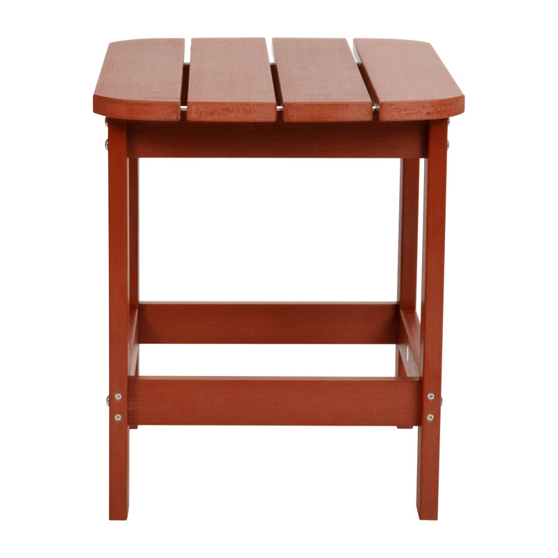Balasi All-Weather Poly Resin Adirondack Side Table - Patio Table, Red
