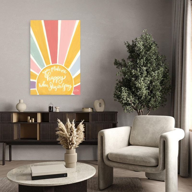 Happy Sunshine, art contemporain abstrait, H 36 po x l 24 po