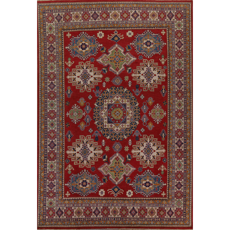 Geometric Kazak Vegetable Dye Area Rug