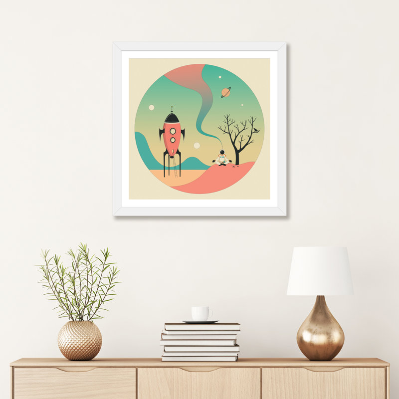 Explorez II, art encadré pour enfants, H 24 po x l 24 po x p 1 po, Papier encadré blanc